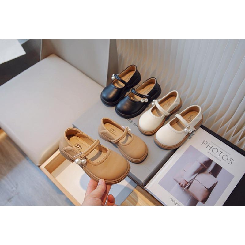 Little Girls Princess Pearl Pendant Mary Jane Breathable Casual Single Leather Shoes