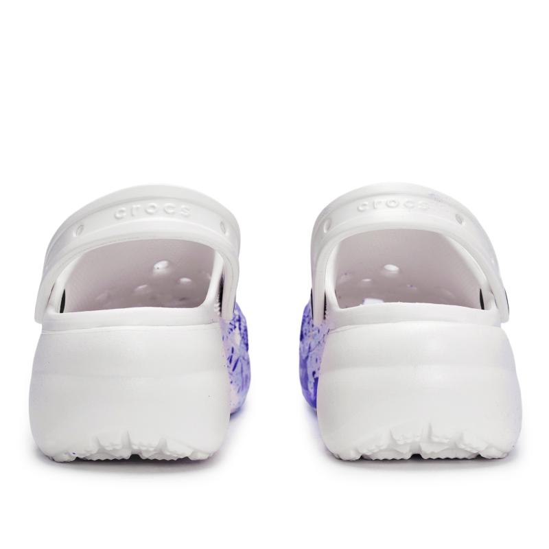 Crocs Classic Clog 811 Made Ice Clog Live Special Shoe Box Fluid Ink Splash Comfortable Hole Shoes Women's White Blue