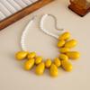Exaggerated Water Drop Resin Pendant Choker Necklace Women Boho Clavicle Chain Statement Jewelry Gift
