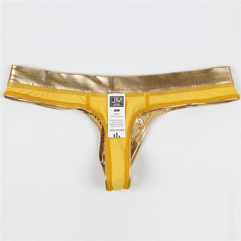 String JOCKMAIL Einfarbig Hochglänzend Reflektierendes Material Sexy Herren String Unterwäsche Männliche Club Tanz Kleidung T-Back Unterhose
