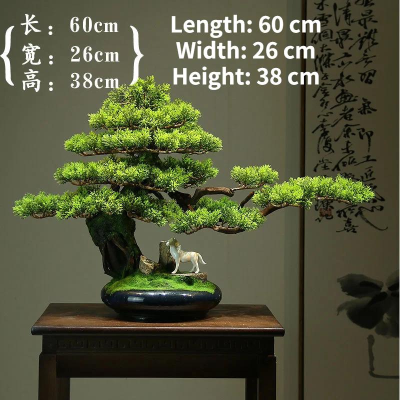 Simulation Green Plants Welcoming Pine Bonsai Planting Corners and Ornaments Living Room Decorations Zen Micro Landscape