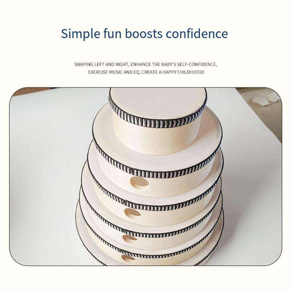 Handheld Percussion Toy Wood Frame Musical Instrument Toy Tambourine Children Drum Create