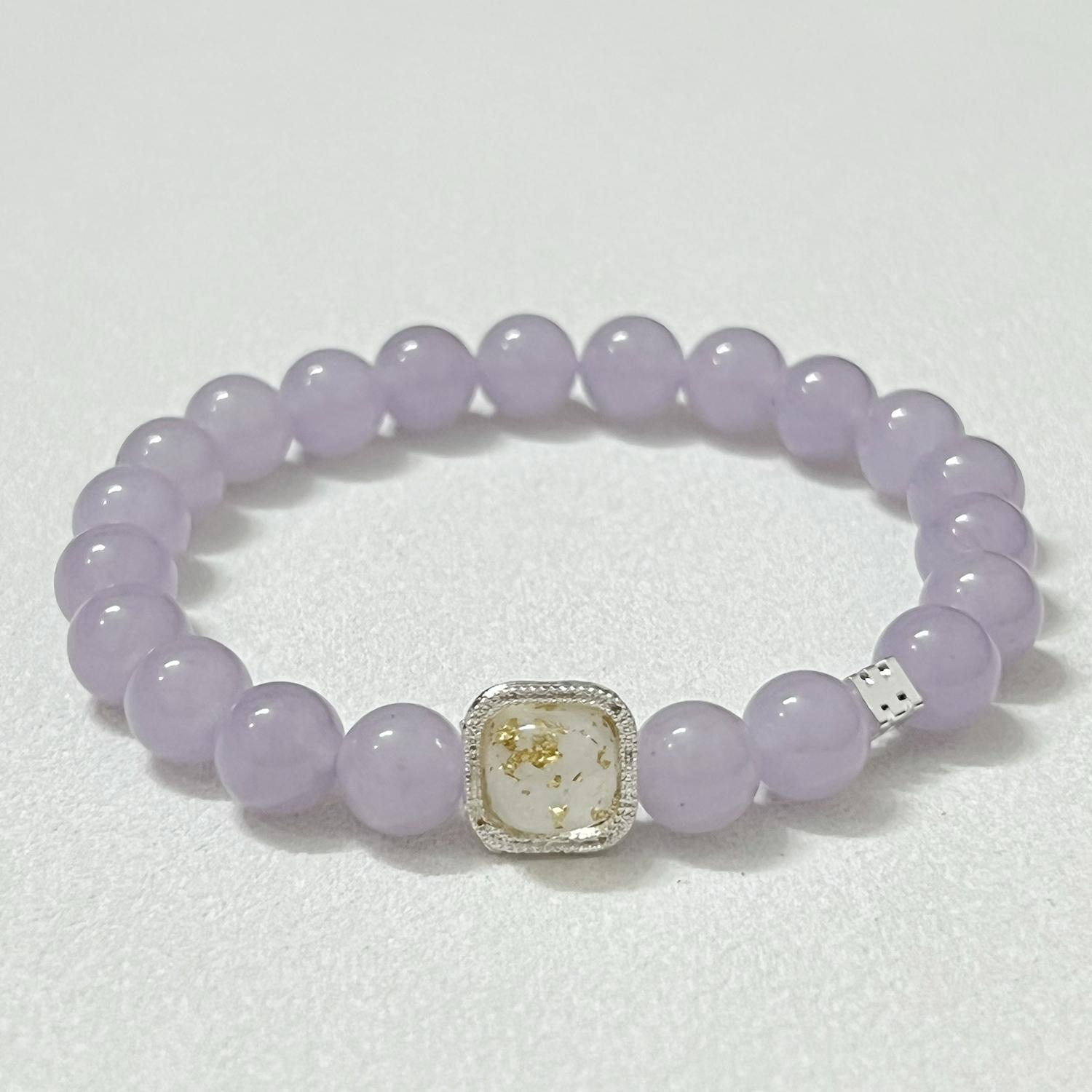 

8mm Stretch Beaded Bracelet Handmade Round Natural Stone Bangle for Women Jewelry Gifts Length 16cm фіолетовий