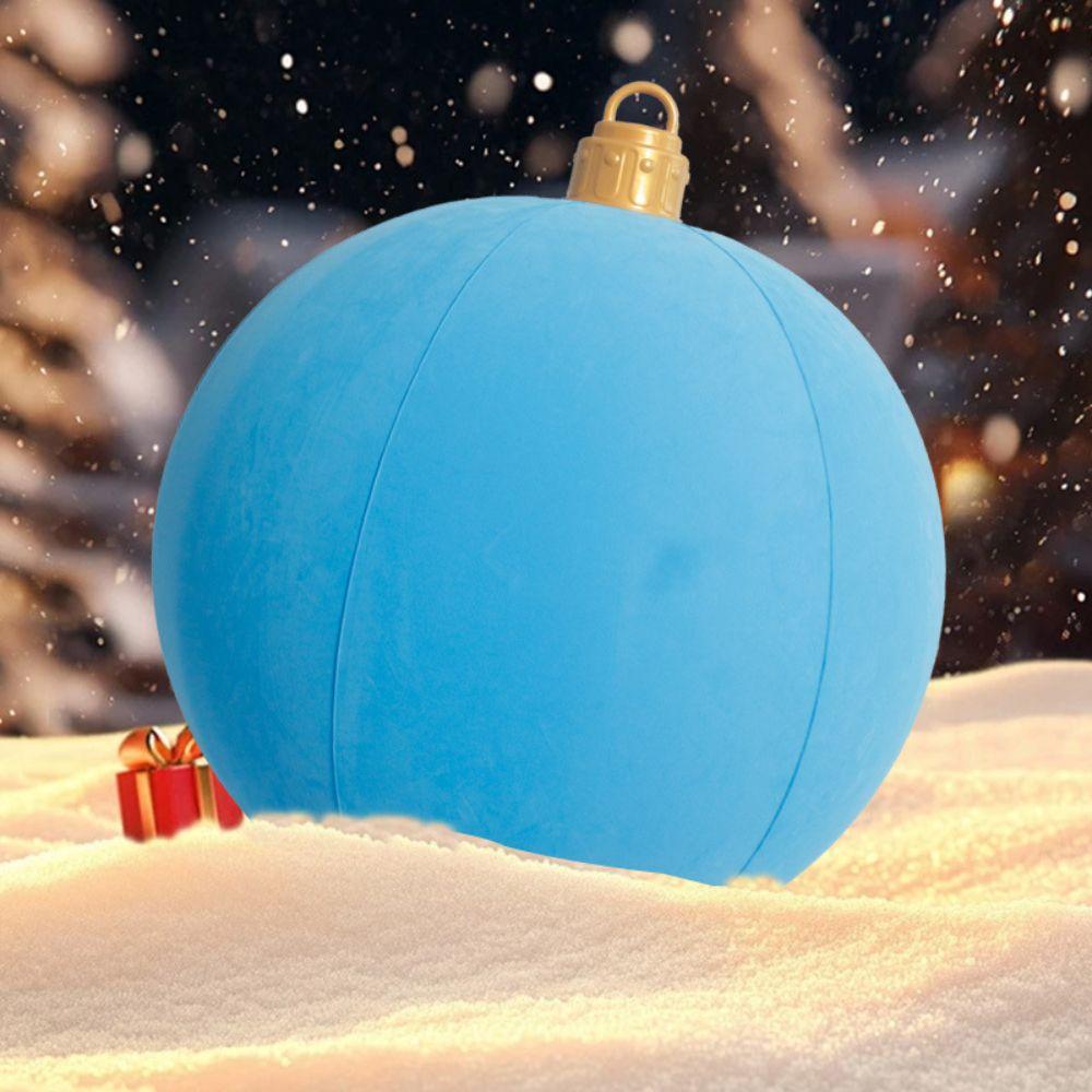Fabric Covered Flocked Fabric Baubles Inflatable Christmas Decoration Ball Christmas Themed Party