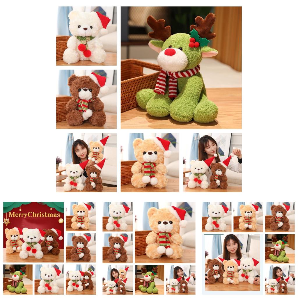 Adorable Round-eyed Teddy Bear Plush Toy For Christmas Decoration And Gift