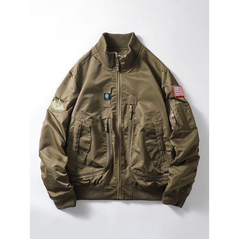 American vintage MA1 Bomber jacket Men's Spring and Autumn Function Baseball Uniform Foreign Trade Men's Stand Collar Cargo Outerwear