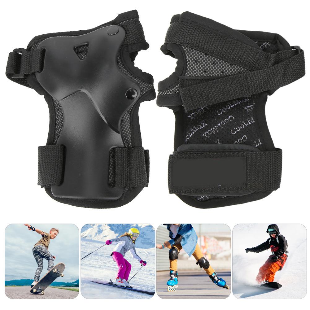 2Pcs Breathable Hand Wrist Protector Nylon Plastic for Roller Skating Skiing SnowboardingM