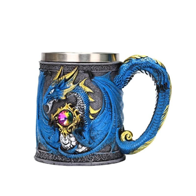 Gem Guardian Dragon Stainless Steel Beer Cup Large Capacity High Value Export Draft Beer Cup Mysterious Gift Cup