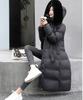 Women Winter Hooded Faux Fur Collar Big Pocket X-Long Belted Coat Mom's Puffer Jacket Cotton Padded Parkas Outwear Overcoat