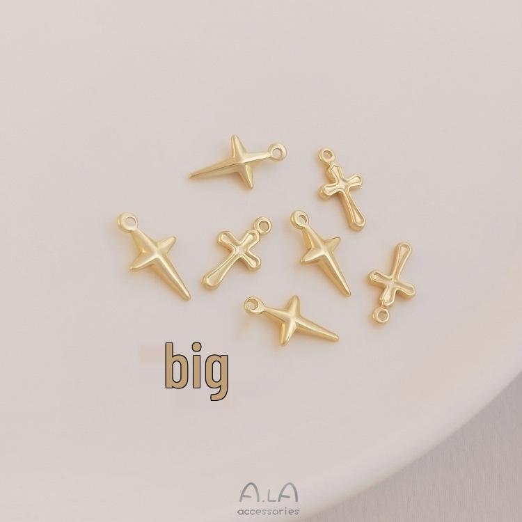 14K Gold-Filled Kreuzanhänger Verlängerungsanhänger für DIY Armbänder & Ohrringe