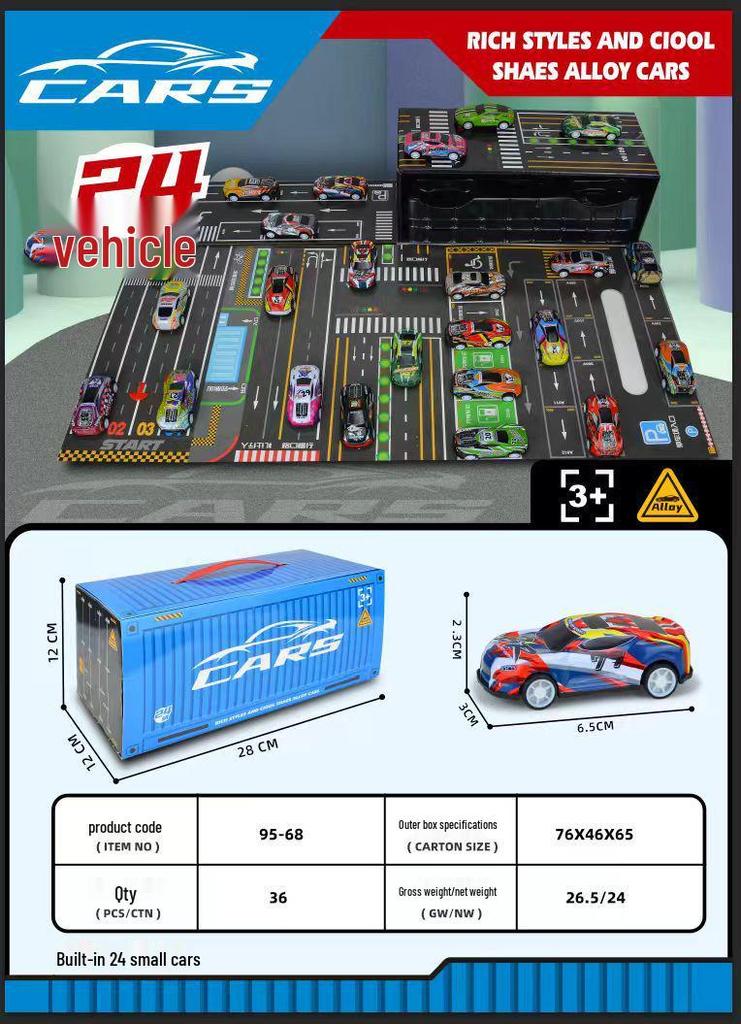48 Mini Pull-Back Inertia Toy Cars Gift Set for Kids