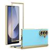 AG Frosted Backplate Plated Bezel Spring Hinge Glass Protector Case For Samsung Z Fold 7 Fold Special Galaxy Z Fold 6 5 4 Cover