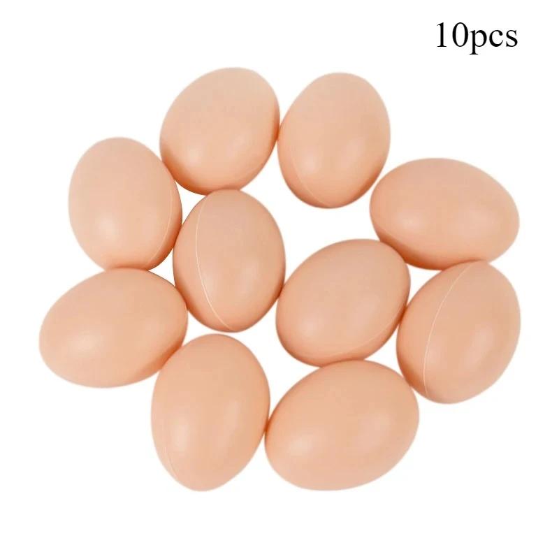 

10PCS Plastic Fake Egg Easter Hens Hatch Nest Eggs DIY Painting Craft Kids Educational Toy Gift 2025 Spring Home Decoration 10pcs