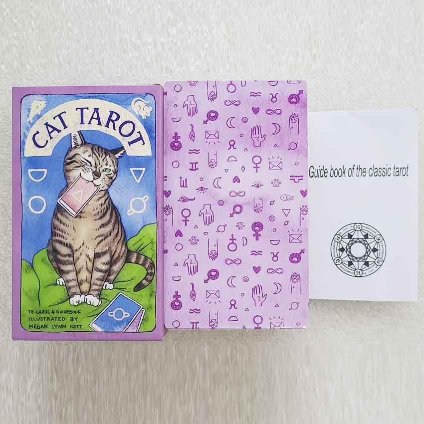 

12x7 см карты Таро для кошек, настольная игра для вечеринок, настольная игра с бумажным путеводителем