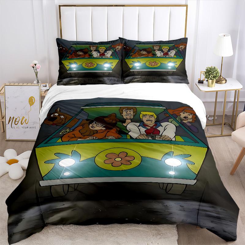 3pcs Scooby-Doo Duvet Cover Set - Machine Washable, Includes 1 Duvet Cover and 2 Pillowcases, No Core Included, All-Season Home Decor for Do