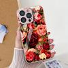 Full screen rose for iPhone17ProMax metallic paint glass mobile phone protective case 17 all-inclusive fine hole factory