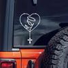 Rosary Heart Virgin Mary Vinyl Car Sticker Catholic Prayer Decal Christian Faith Window Bumper Sticker For Trucks SUVs