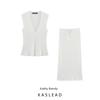 Kaslead New Arrival Women's Clothing Fashion Style V Neck Texture Tops Half-Length Skirt 5039338 5039339