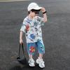 Boys' Summer Set 2026 New Style Rascal Trendy Children's Dinosaur Short sleeved T-shirt Men's Treasure Summer Half sleeved Clothes
