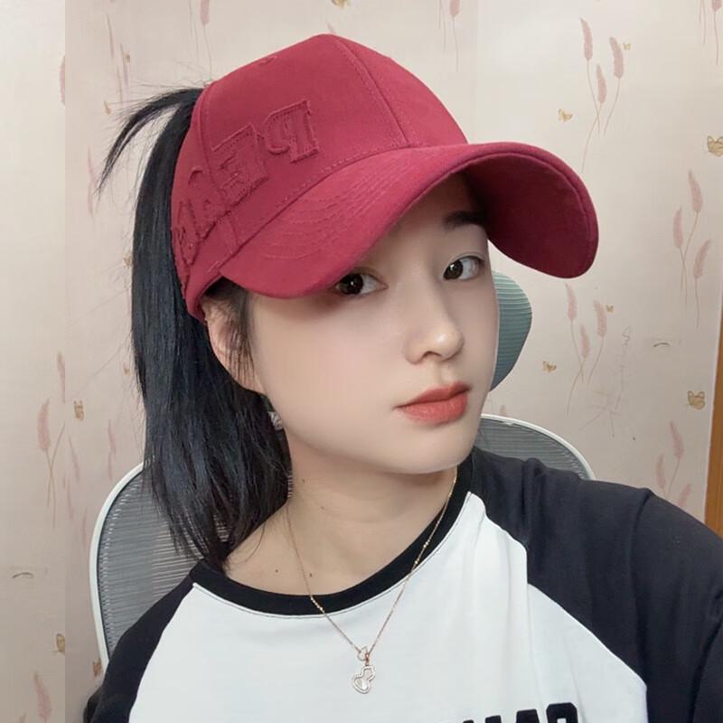 Women's Summer Sun Visor Baseball Cap with Ponytail Opening