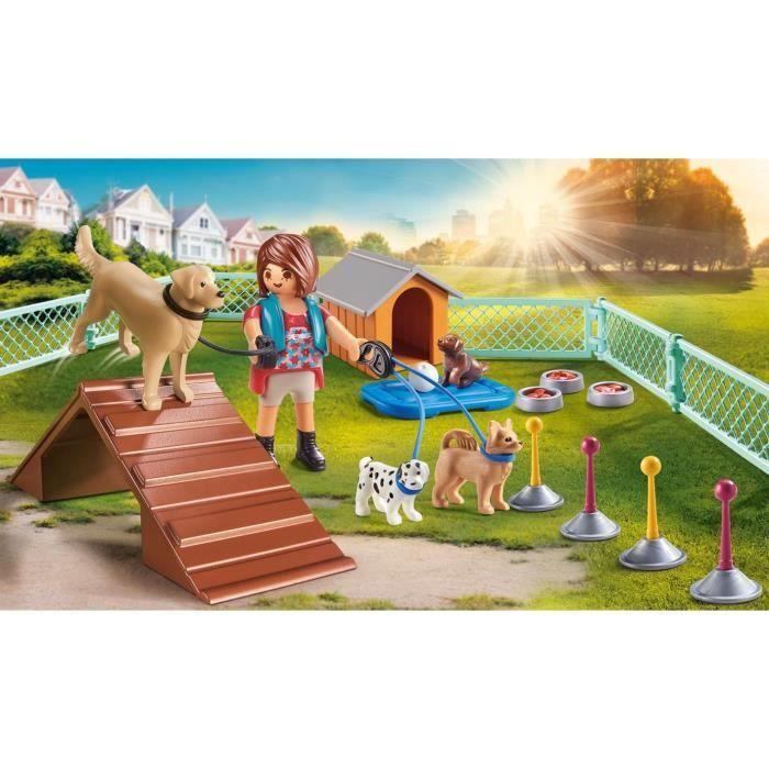 PLAYMOBIL 70676 Set Educatrice Et Chiens, City Life, Pour Enfant, Dès 4 Ans, 37 Pièces