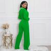 Europäischer & Amerikanischer Mode-Jumpsuit mit Gürtel, Patchwork, Langarm, Herbst/Winter-Stil