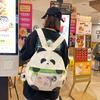 Plush Panda Cartoon Backpack With Bring The Same Panda Pendant For Children