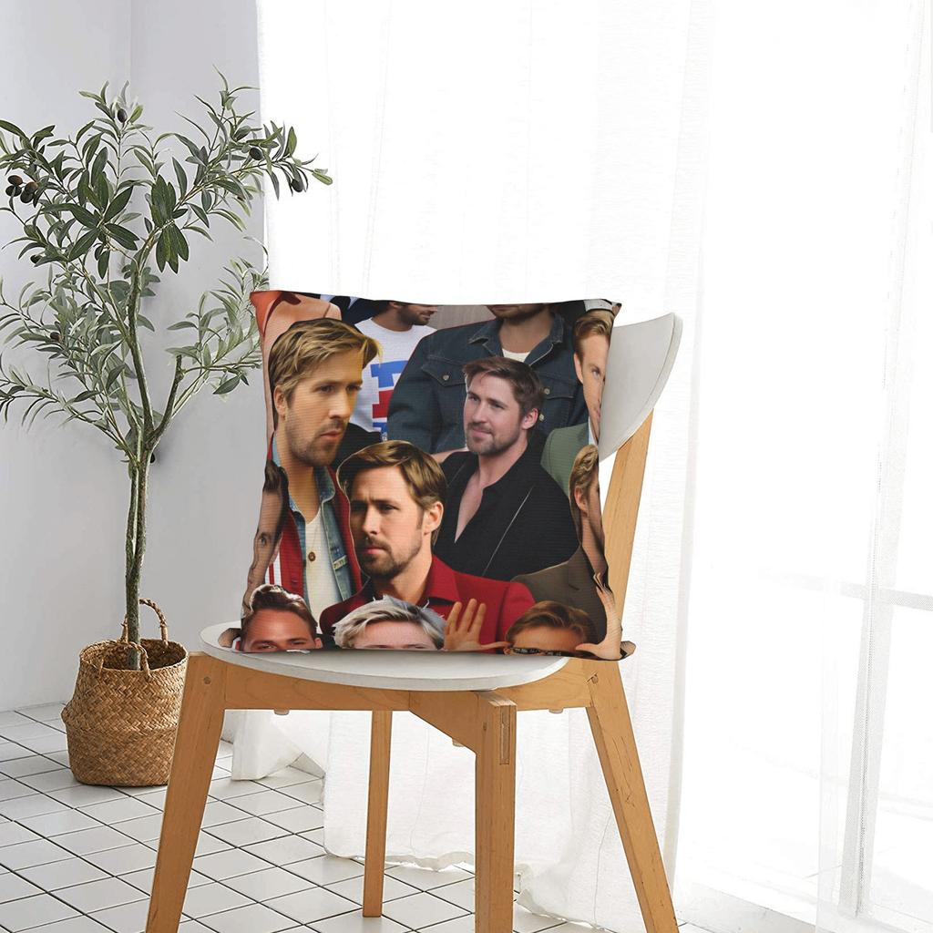 Ryan Gosling Collage Pillow Case Soft Pillow Cover For Sofa Home Decor Retro Trendy Pillowcases