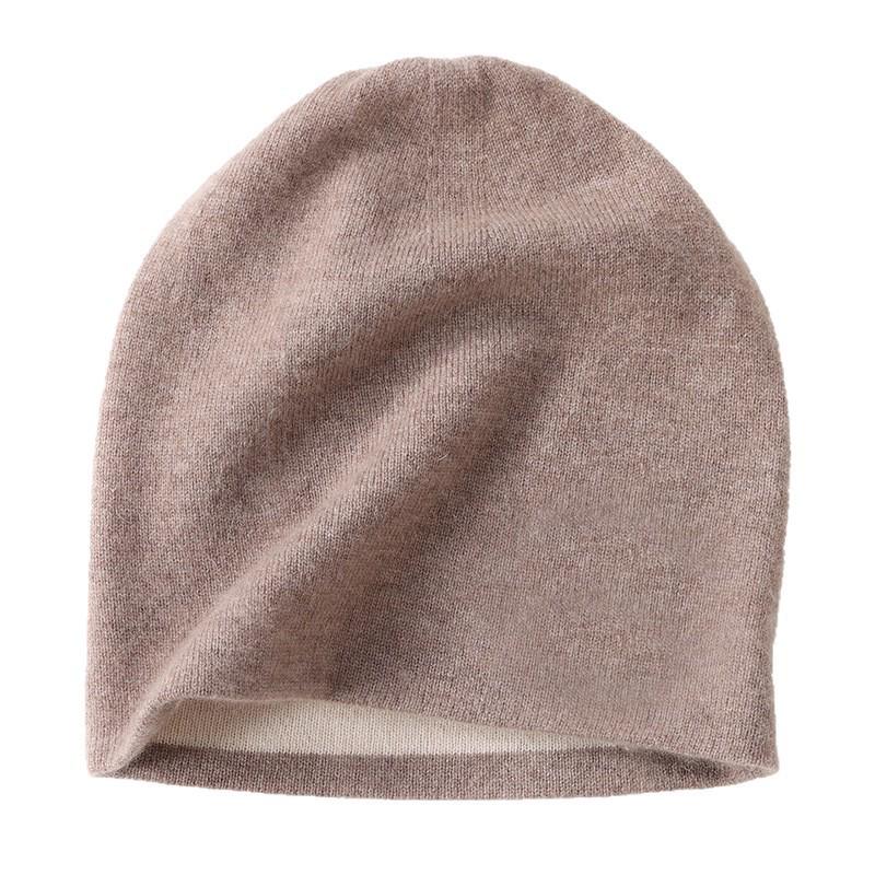 First-Line Seamless Cashmere Knit Hat: 2025 Autumn/Winter, Thick Double-Layer, Flat Ear Protection, Warm & Soft.