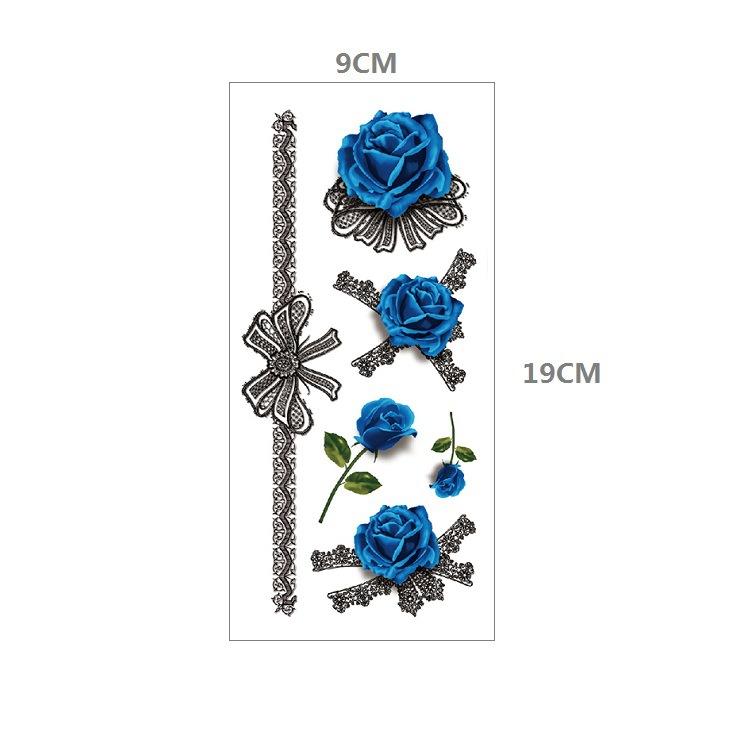 

3D цветная бабочка роза цветок ключица рука маскировка сексуальная имитация вода переводная фотография водонепроницаемая татуировка наклейка 9*19cm