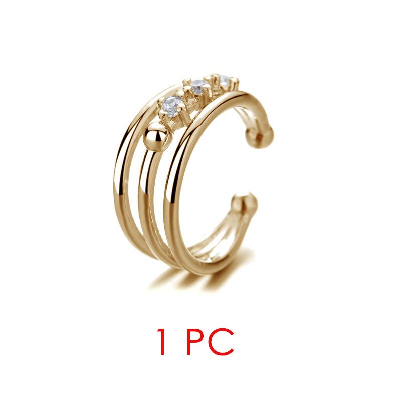 Fake Piercing Ear Cuff For Women Hip-hop Rock Cubic Zirconia 1PC Silver Color Cuban Chain Cartilage Clip Earrings KAE330