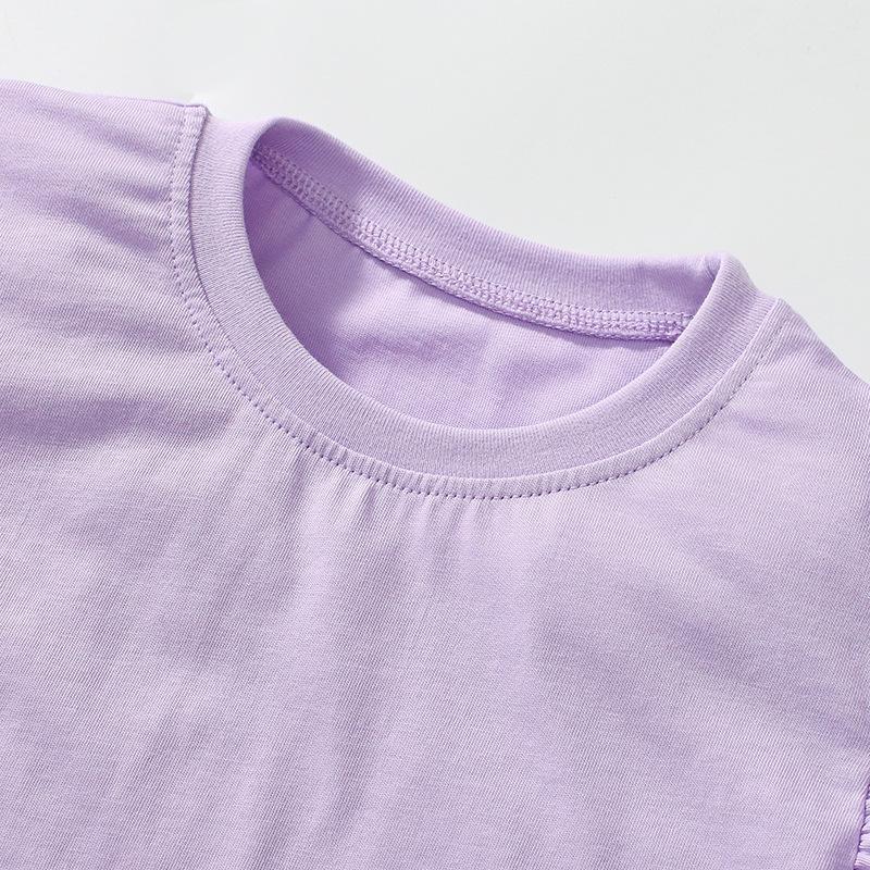 Mädchen Baumwoll-T-Shirt mit Hirschdruck Sommer Kinder Kurzarm Unterhemd