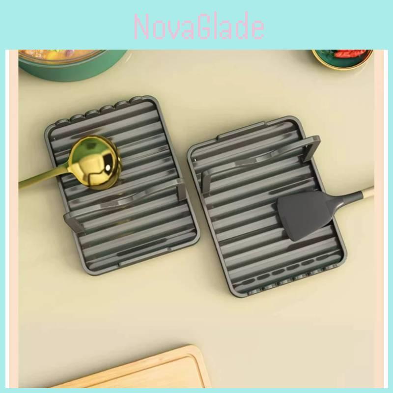 Kitchen Cookware Lid And Utensil Organizer With Aluminum Alloy Surface Mount For Countertop Use