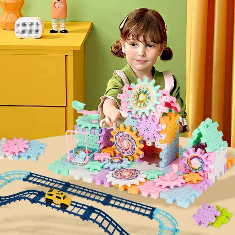 Building Blocks Gear Cogs Toy Electric Brick Building Gears Toy Set Reusable Interlocking Spinninggears Building Educational toy