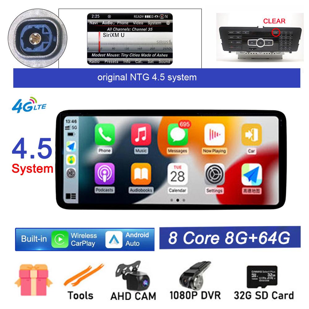 New 12.3" Android 14 For Mercedes Benz A Class W176 X117 X156 W463 2015-2018 Car Radio Stereo GPS Navigation Video 4G Lte