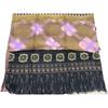 Used Pierre Louis Mascia Large Stole, Classical All-over Print Stole, Geometric X Botanical Panel Pattern, Vintage Style