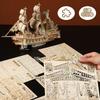 Ury Diy 3D Retro Style Halloween Ghost Pirate Ship Model Toys Handmade Set Home Decoration Christmas Gift For Kids