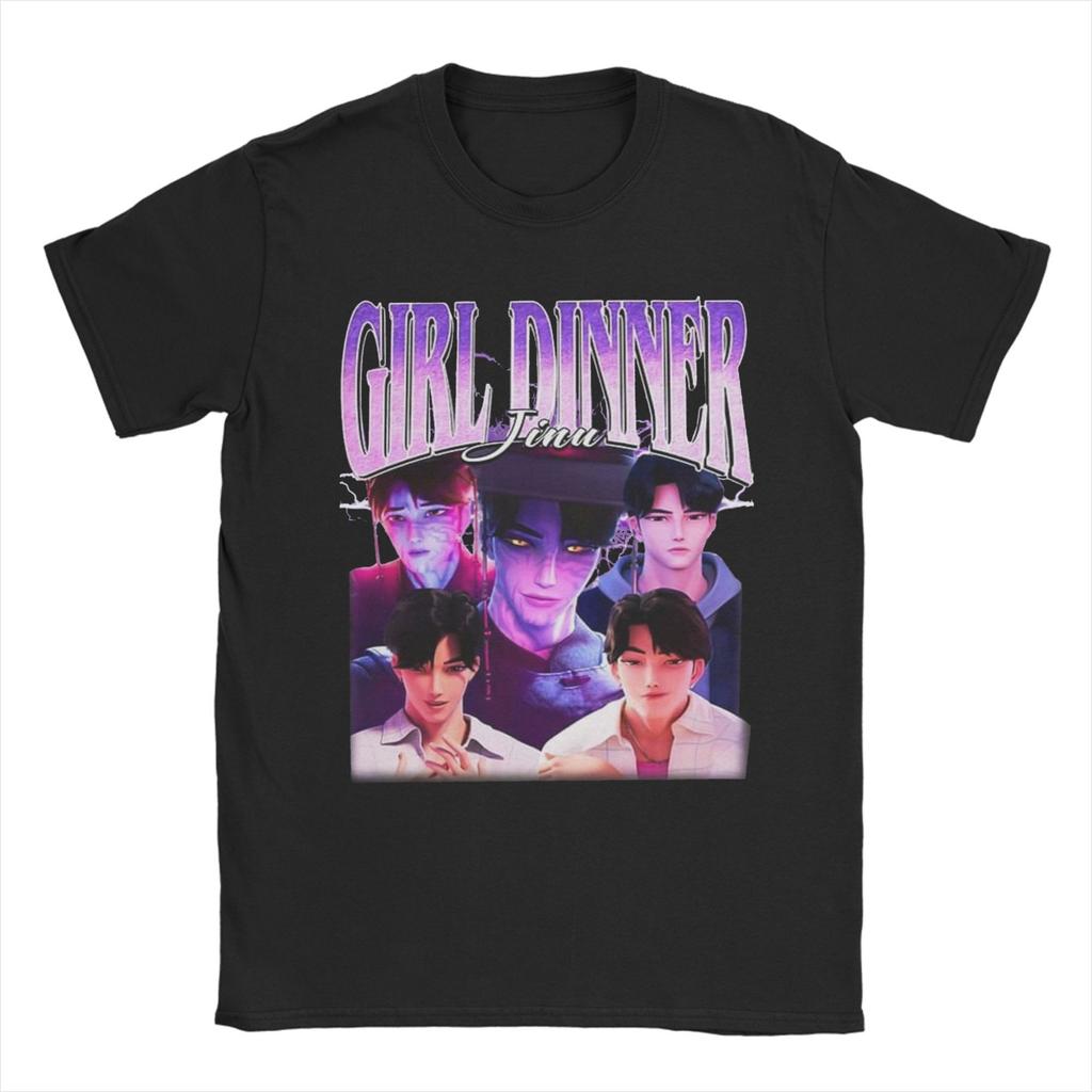 Girl Dinner Jinu Kpop Demon Hunters Villain T-Shirt Unisexs  Funny Pure Cotton T Shirts Summer  Design Oversized Clothing