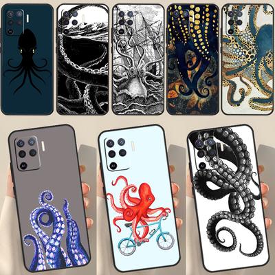 Octopus Case For OPPO A1K A3S A5S A15 A16 A52 A72 A5 A9 A31 A53 A83 A91 A93 A54 A74 A94 Cover Capa