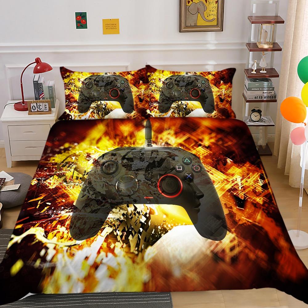 Game Controller Down Duvet Cover Pillowcase Luxurious High-quality 3D Printed Teen Bedding 2/3 Pieces, Single Bed Decoration Gift