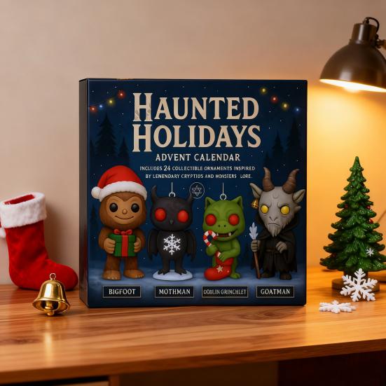 Haunted Holidays Advent Calendar 24-Day Countdown Box Multifunctional Festive Car Decoration for Christmas Fun