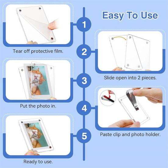 Car Visor Photo Frame Clear Acrylic Photo Holder Clip-on Car Interior Picture Frame Fits Most Visors for Kids Family Photos Couple Keepsake