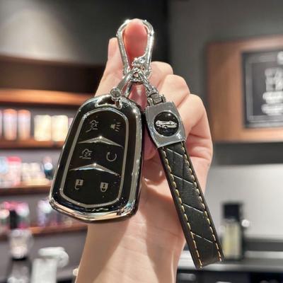 Husa pentru chei de masina cu breloc din piele PU pentru Cadillac Escalade Husa pentru chei 2015 2016 2017 2018 2019 2020 Accesorii