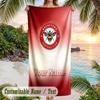 Beach Towel Brentford Football Print Custom Name Text Soft Towel for Swimming Pool