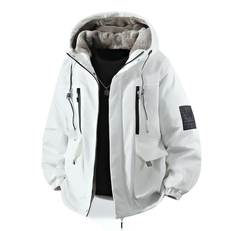 Men's Trendy Winter Parka with Fleece Lining and Thick Hood