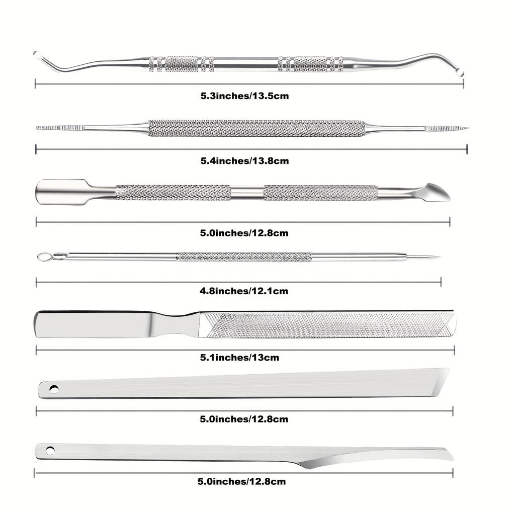 Stainless Steel Pedicure Knife Set: Dual-Headed Nail Pick with Razor, Foot File & Exfoliating Tool