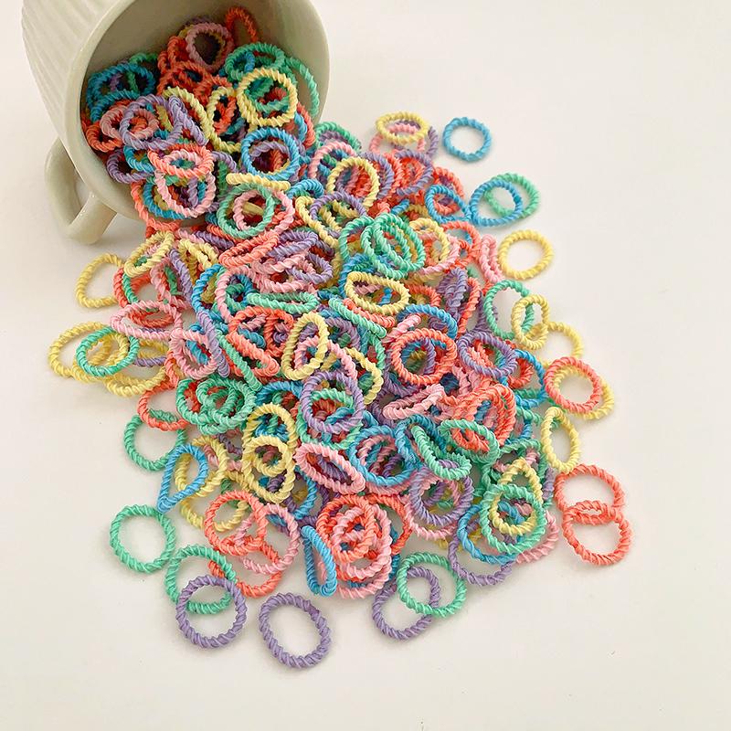 Colorful No-Damage Hair Bands for Kids, Little Girl Hair Ties & Rings, Disposable Elastic Circles