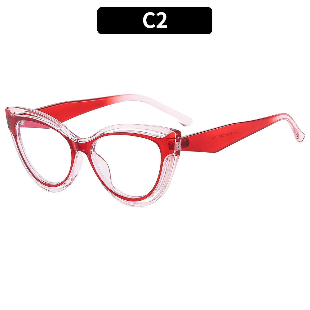 New Fashion TR90 Cat Eye Women Anti Blue Light Glasses Frame Retro Men Optical Luxury Eyewear