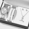 5-Piece Women's Versatile Quartz Wristwatch Set with Steel Band