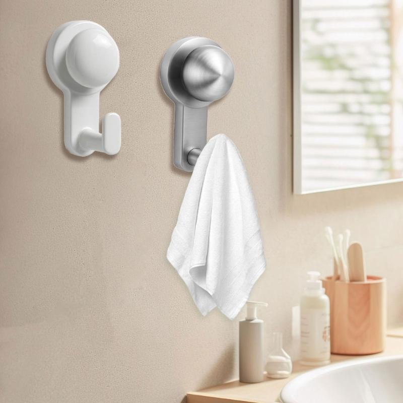 Stainless Steel Suction Hook Practical Bathroom Storage Hangers Bathroom Hook For Shower Towels And Robes